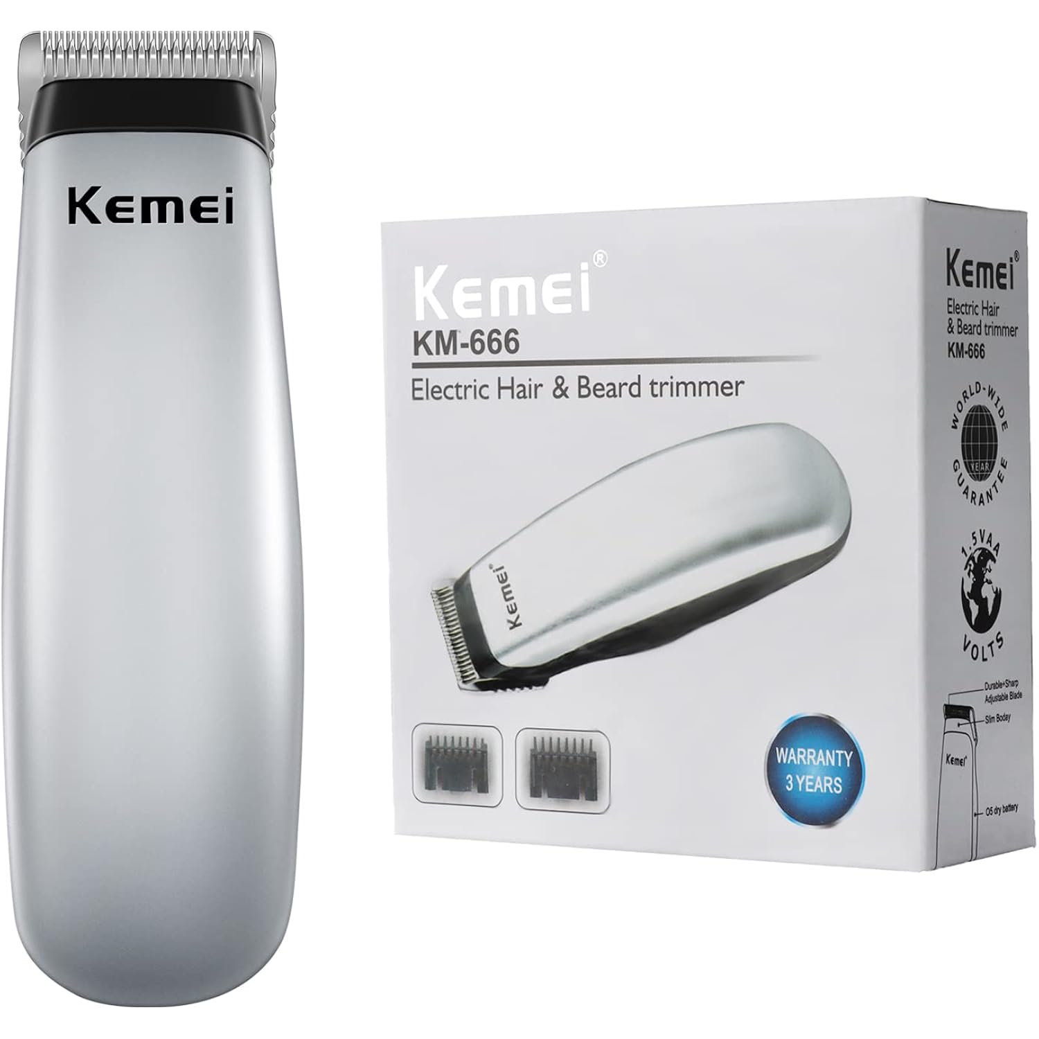 Kemei Mini Clippers Trimmer Groomer Cordless Self-Haircut Kit Styling Shears With Stainless Steel