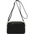 FashionPuzzle Triple Zip Small Crossbody Bag