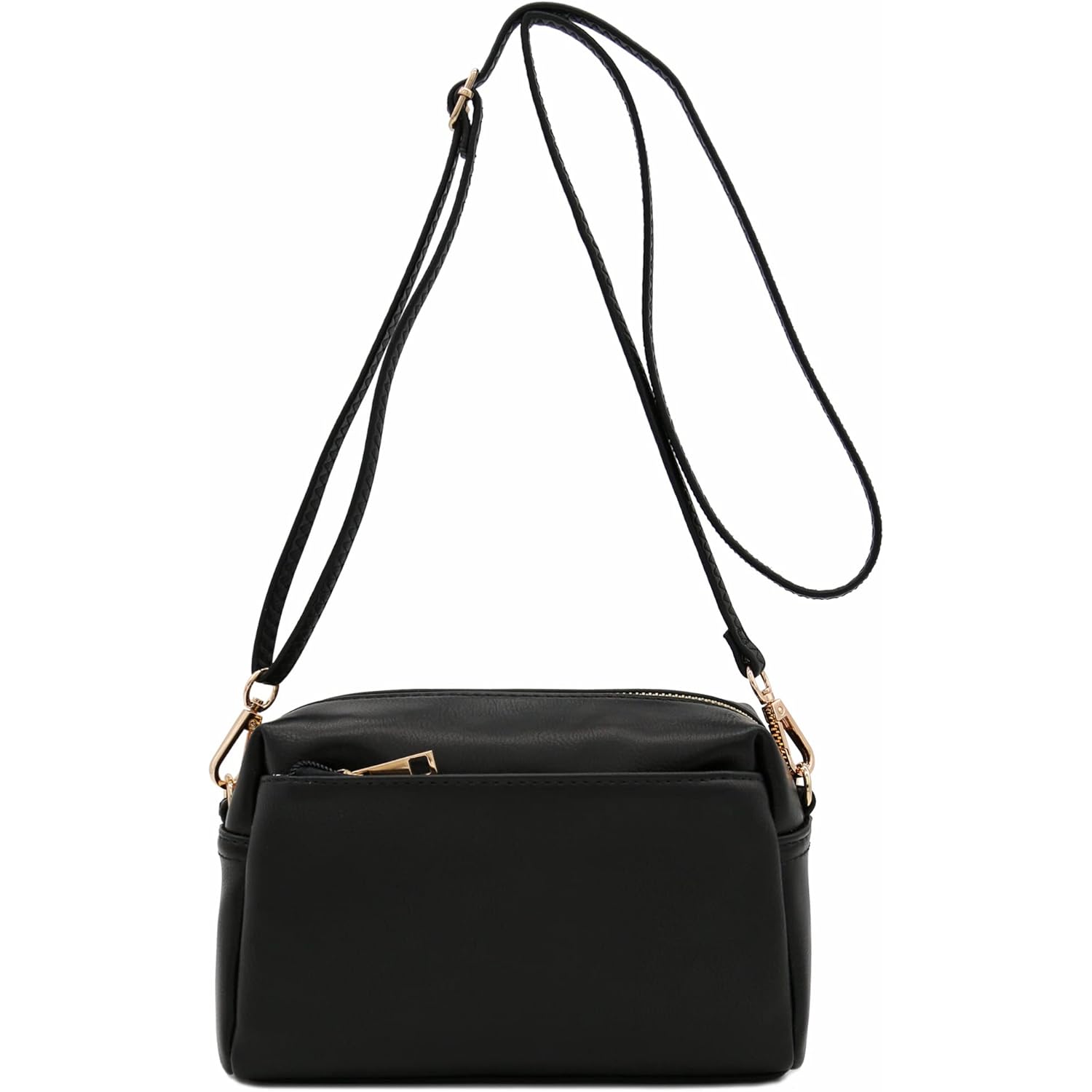 FashionPuzzle Triple Zip Small Crossbody Bag