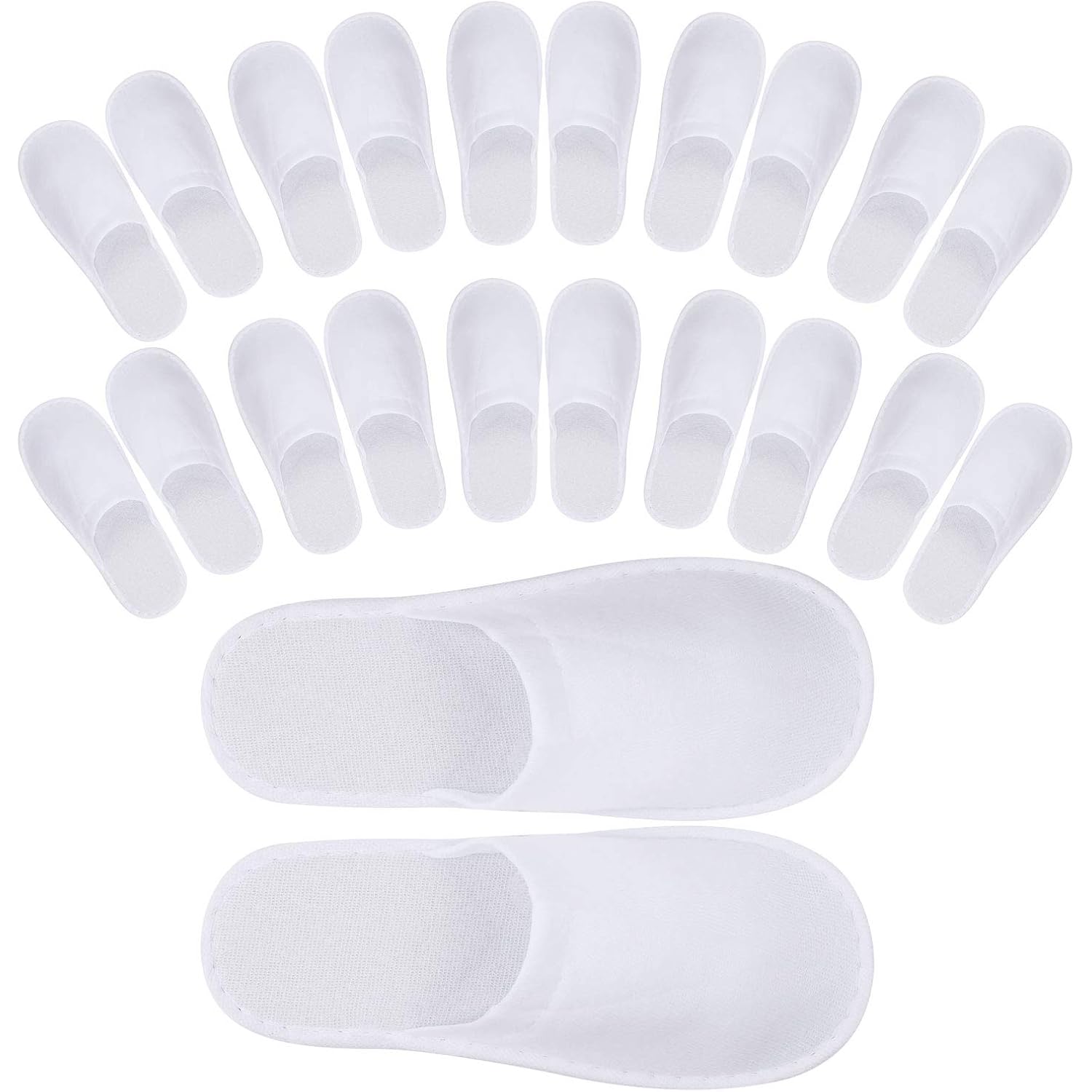24 Pairs Spa Slippers Flip Flops Disposable Slippers for Hotel Guests Women Men Closed Toe Super Comfort White