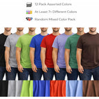 12 Pack Plus Size Men'S Cotton T-Shirt Bulk Big & Tall Short Sleeve Lightweight Premium Fitted Classic Tees