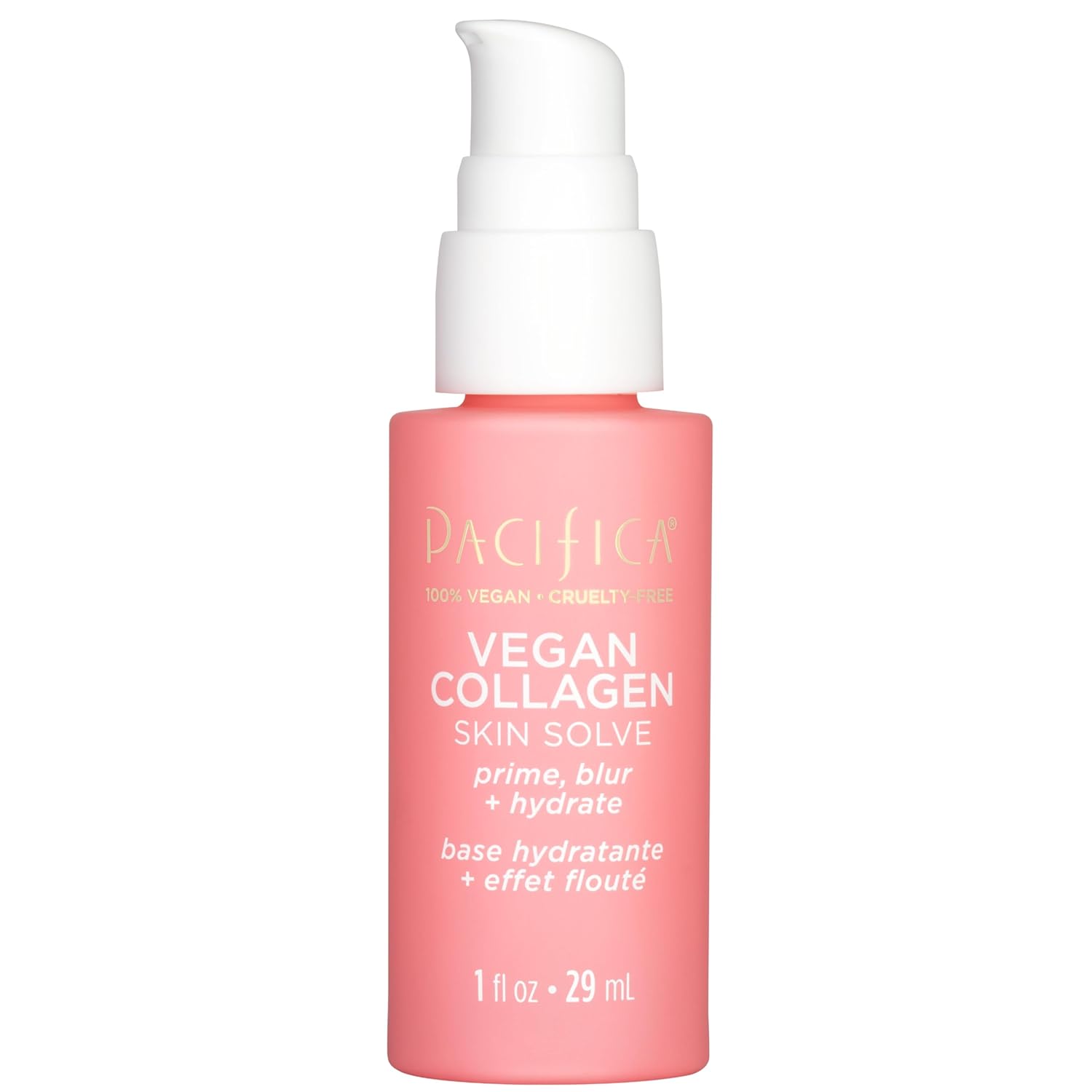 Pacifica Vegan Collagen Skin Solve Primer – 3-in-1 Face Primer that Primes, Blurs & Hydrates, Skincare-Infused Formula with Collagen Peptides, Hyaluronic Acid & Caffeine for Smooth Radiant Skin