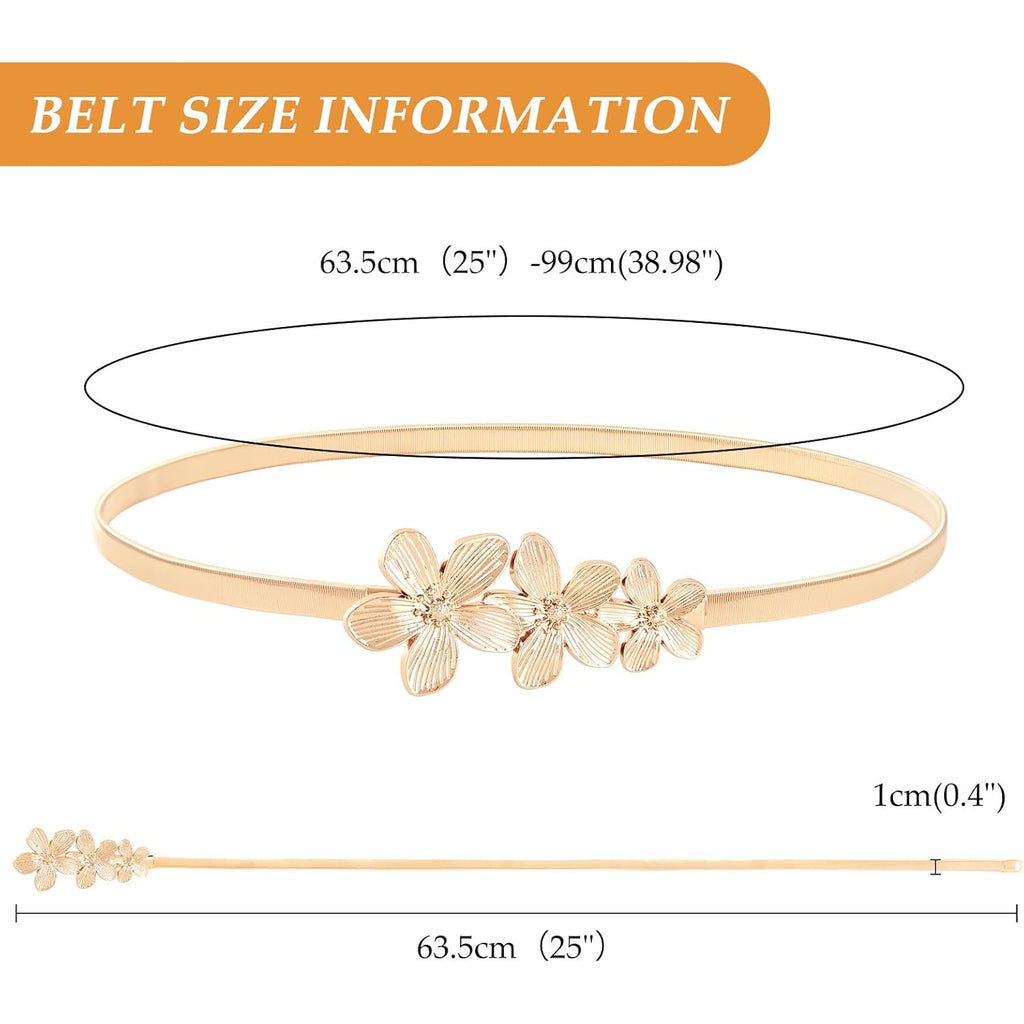 E-Clover Womens Fashion Metal Stretch Waist Skinny Belt Waistband