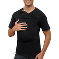 Mens Baby Carrier Shirt Dad Shirt For Men Short Sleeve Baby Wearing T-Shirt V Neck Pocket Tee Shirts
