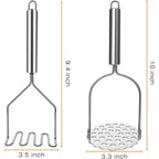 2 Pcs Potato Smasher, Mashed Potato Masher, Stainless Steel Masher Kitchen Tool For Avocado, Bean, Fruit, Vegetables, Food