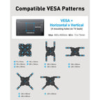 Perlesmith Full Motion Tv Wall Mount For 27-60 Inch Flat & Curved Tvs, Single Stud Tv Mount With Articulating Swivel Tilt - Wall Mount Tv Bracket Vesa 400X400Mm Up To 77 Lbs, Perfect Center Design