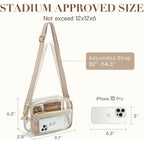 Missnine Clear Bag For Stadium Events Quilted Clear Purse For Women Stadium Approved Pvc Crossbody Concert Bag
