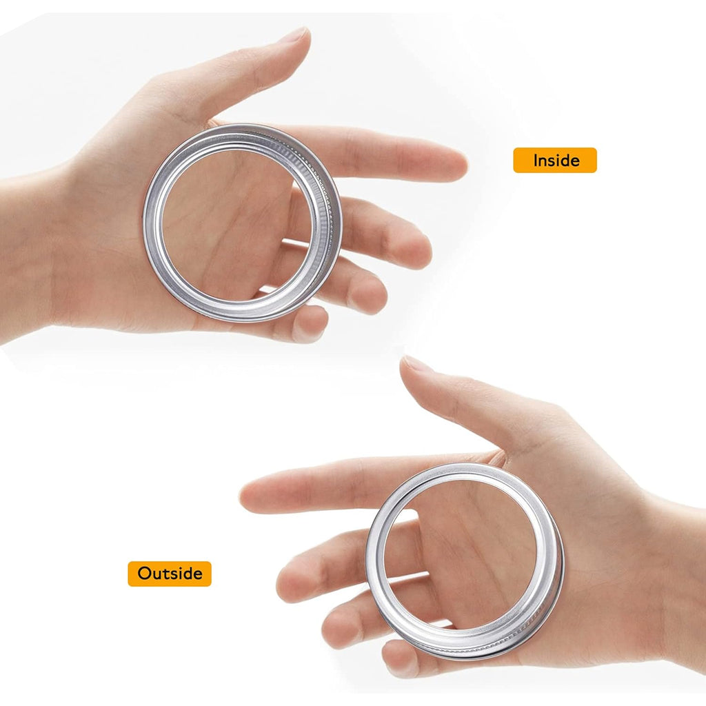 24 Pieces Regular Mouth Mason Jar Canning Bands - Reusable Replacement Metal Rings, Practical Screw Jar Bands, Leak Proof Tinplate Metal Rings, Compatible With Mason Jar