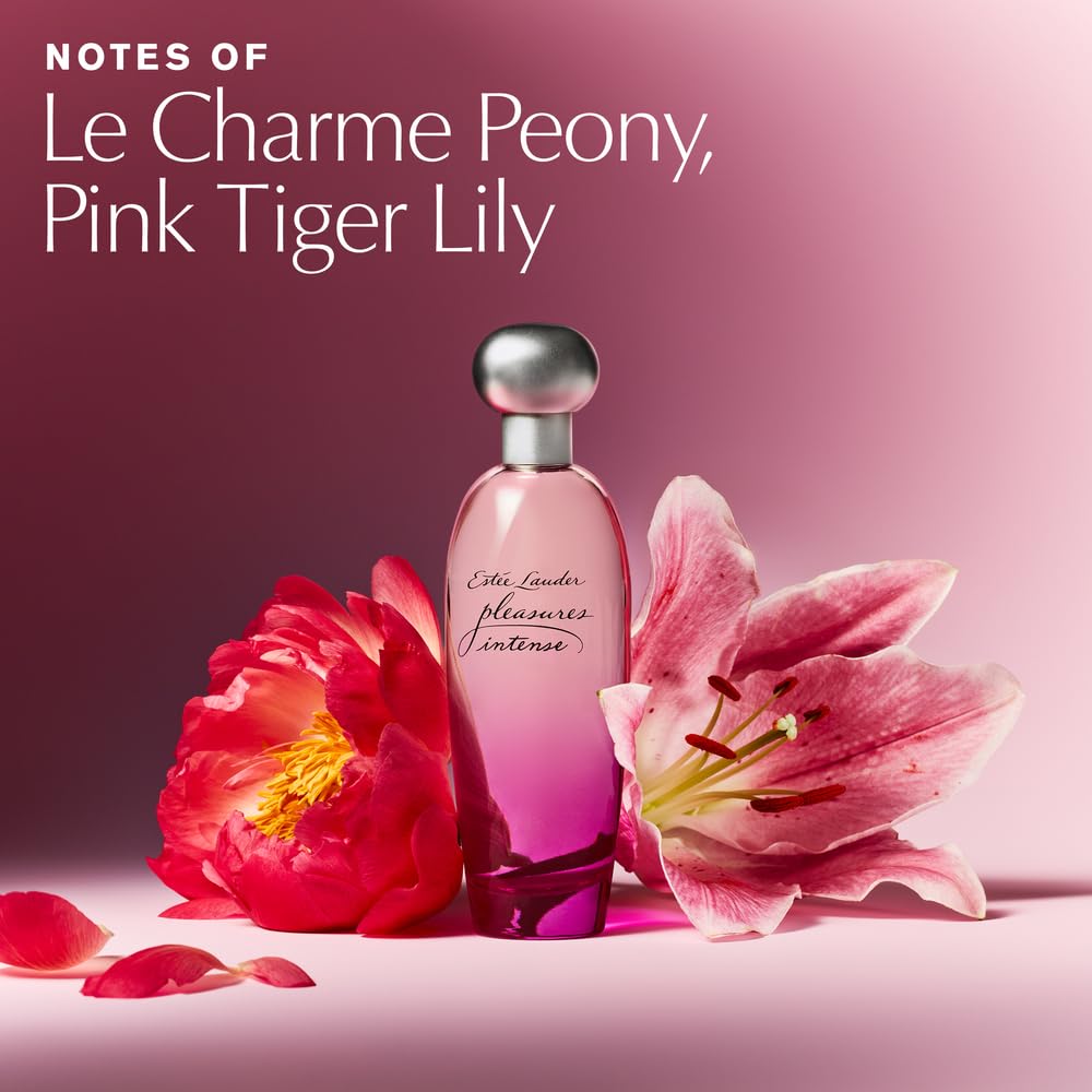 Estée Lauder Pleasures Intense Eau de Parfum Spray with Notes of Peony, Pink Tiger Lily & Jasmine | Perfumes for Women, 3.4 Fl Oz
