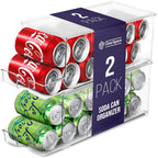 Clearspace Soda Can Organizer & Soda Can Dispenser For Refrigerator - Fridge Organizer & Stackable Drink Organizer For Fridge Or Refrigerator - Holds 12 Cans Each, Bpa Free - 2 Pack