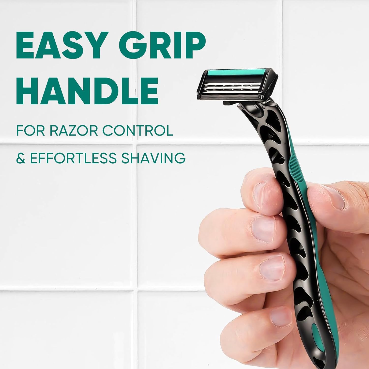 20 count Disposable Razors for Men,3-Blade Razors,Bulk Stainless Steel Shavers with Lubricating Strip for Shaving Sensitive Skin
