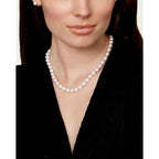 The Pearl Source Japanese Akoya Pearl Pendant Necklace for Women, White Cultured Pearl, AA+ Grade, 14K Gold, 18 Inch Chain, Fine Jewelry Gift
