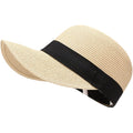 Summer Visor Hats for Women Foldable Floppy Solid Color Straw Sun Hat Travel Beach Baseball Cap Beige