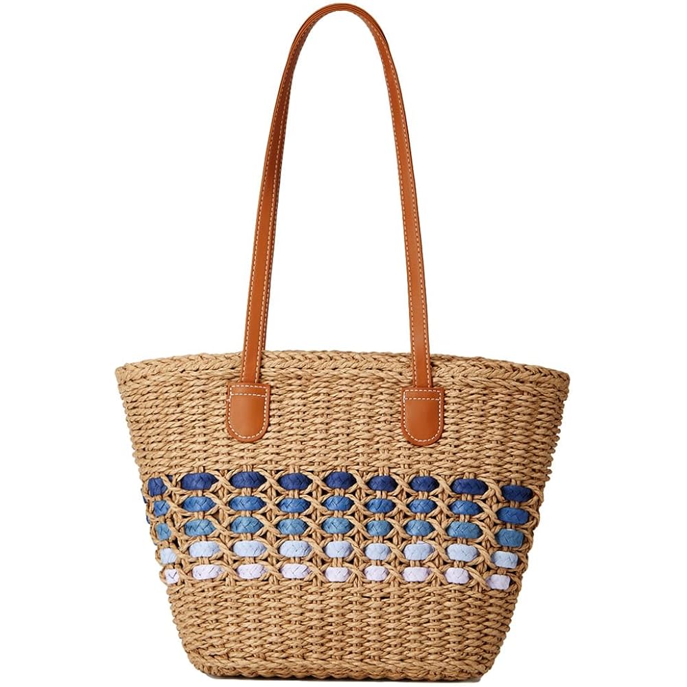 Women’S Tote Bag Straw Beach Shoulder Handbag Fashion Purse 2026 Summer Vacation Travel Woven Top Handle Bag
