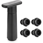 Wotor Wine Saver Vacuum Pump With 4 Stoppers, Wine Stopper & Preserver, Reusable Bottle Sealer Keeps Fresh, Ideal Accessories Gift (Flat Handle)
