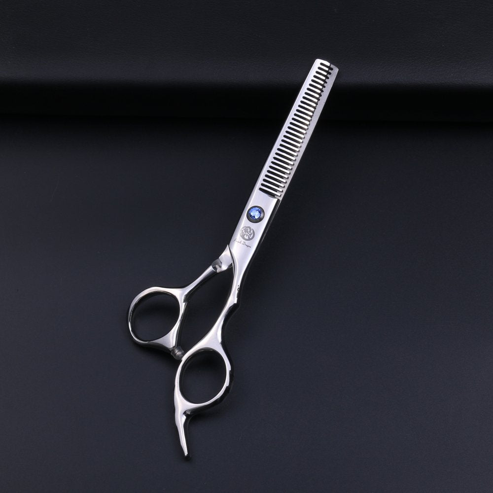 Purple Dragon Professional 6.0 Inch Double Teeth Barber Hair Thinning Scissor/Shear Set- Perfect For Hair Stylist Or Home Use