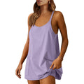 Anrabess Women Athletic Dress Summer Tennis Workout Active Sports Mini Romper Dress Built In Shorts Travel Vacation Clothes