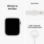 Apple Watch Series 8 [GPS, 45mm] - Silver Aluminum Case with White Sport Band, S/M (Renewed)