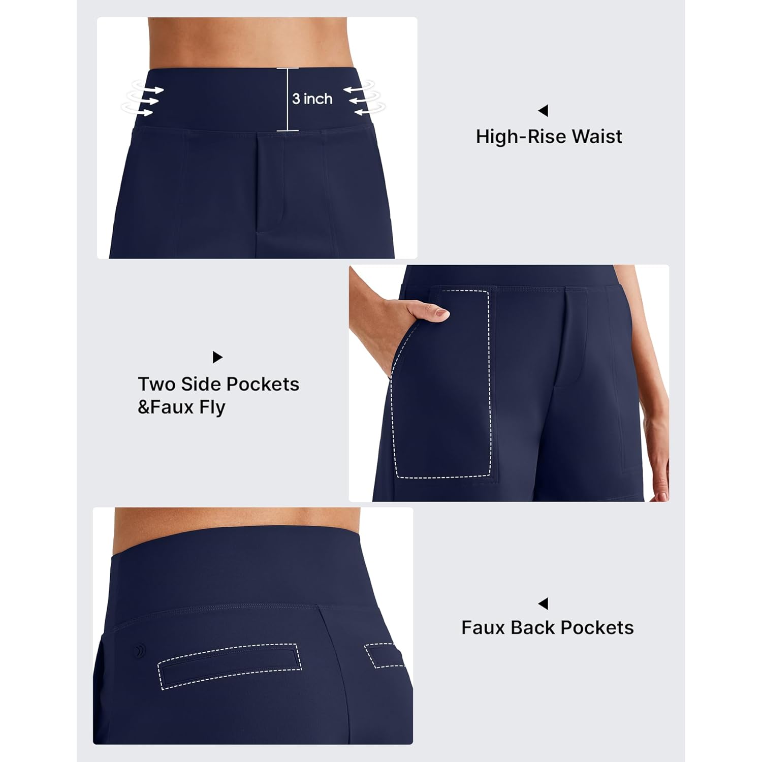 ShiftReady 3" Dress Shorts for Women High Waisted Trouser Shorts Tailored Trendy Casual Ladies Short with Pockets