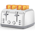 Toaster 4 Slice Retro Stainless Steel,Best Prime 4 Slice Toaster Wide Solt With 7 Shade Settings, Perfect For Waffles, Bagels And More Lainsten T-527