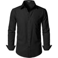Jemitop Men'S Stretch Regular Fit Long Sleeve Dress Shirts Business Casual Button Down Shirts With Pocket