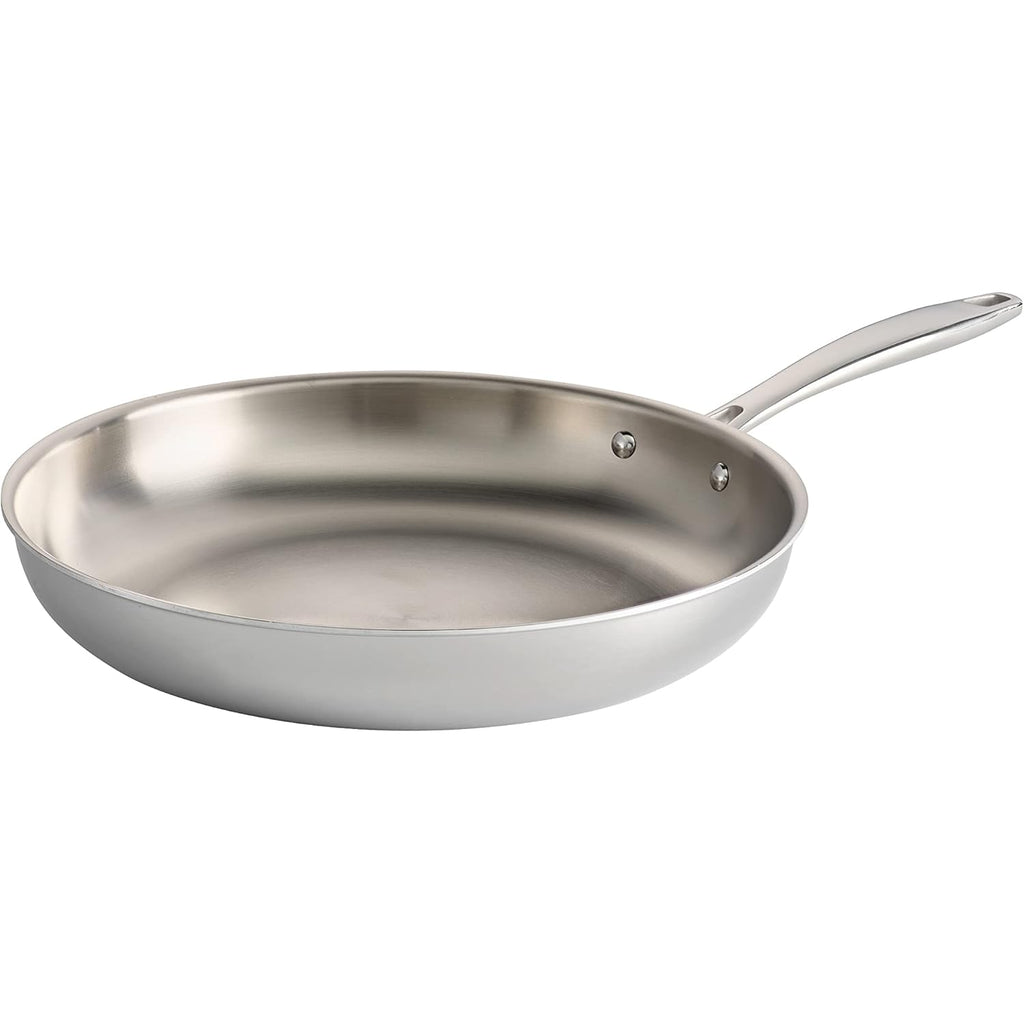 Tramontina Signature Tri-Ply Clad Stainless Steel 12-Inch Large Frying Pan, Induction-Ready Skillet, Dishwasher-Safe, NSF-Certified, Made in Brazil