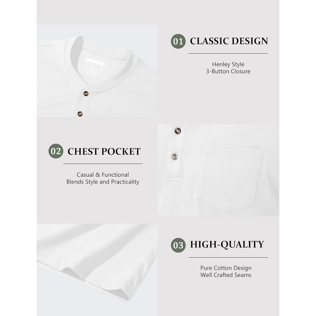 Magcomsen Men'S Henley Short Sleeve Shirt Cotton Lightweight Tee Shirts Casual Summer Basic Tees With Pocket