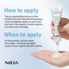 Nida Youthful Formula™ Ultimate Moisturizing Cream | Centella Asiatica, Niacinamide, Hyaluronic Acid, Collagen | Wrinkles, Fine Lines, Dark Spots, Dry Skin, Redness | 3.38 Fl. Oz., 100Ml