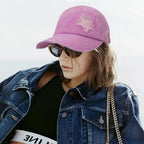 Initlove Ponytail Baseball Cap For Women Star High Messy Bun Caps Washed Cotton Distressed Hats