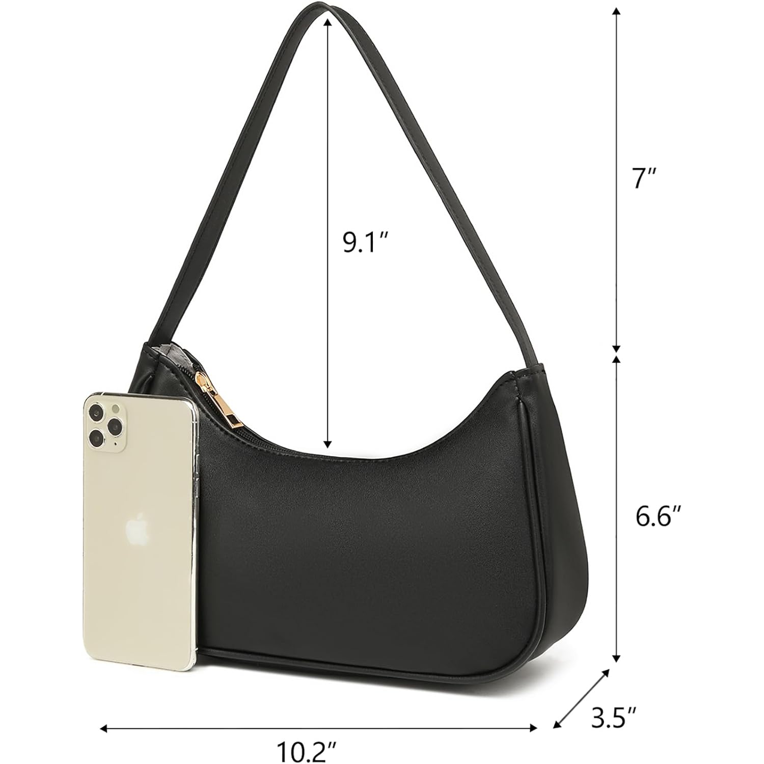 Afashor Shoulder Bags for Women Vegan Leather Hobo Sling Tote Handbag Retro Clutch Purse with Zipper Closure | Retro, with Zipper Closure