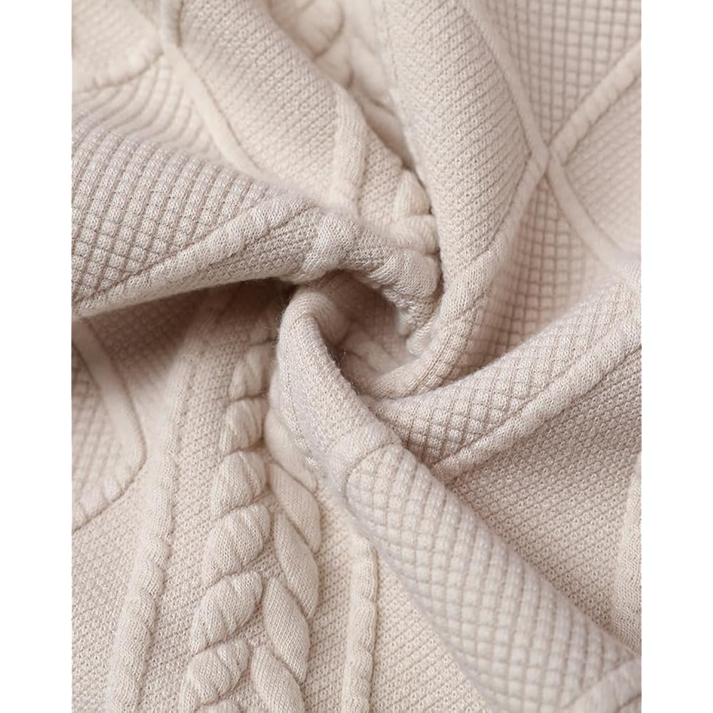 Chicme Women Argyle Cable Cardigan Casual Lightweight Cropped Coat Stand Collar Long Sleeve Metal Button Front Spring Jackets