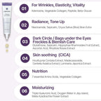 Intensive Eye Cream 1.01 Fl Oz For Dark Circles, Puffiness, Wrinkles, Fine Lines, Bags Under Eyes, Dark Spots L Natural Wood Scent L Glutathione, Collagen, 7 Amino Acids, Adenosine L Korean