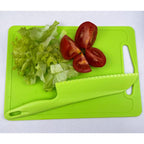 jawbush Professional Lettuce Knife, 11" Serrated Salad Cutter for Veggies, Fruit, Bread, Cake, Salad, Plastic Kitchen Nylon Knife for Cooking and Cutting to Prevent Turning Brown, Green