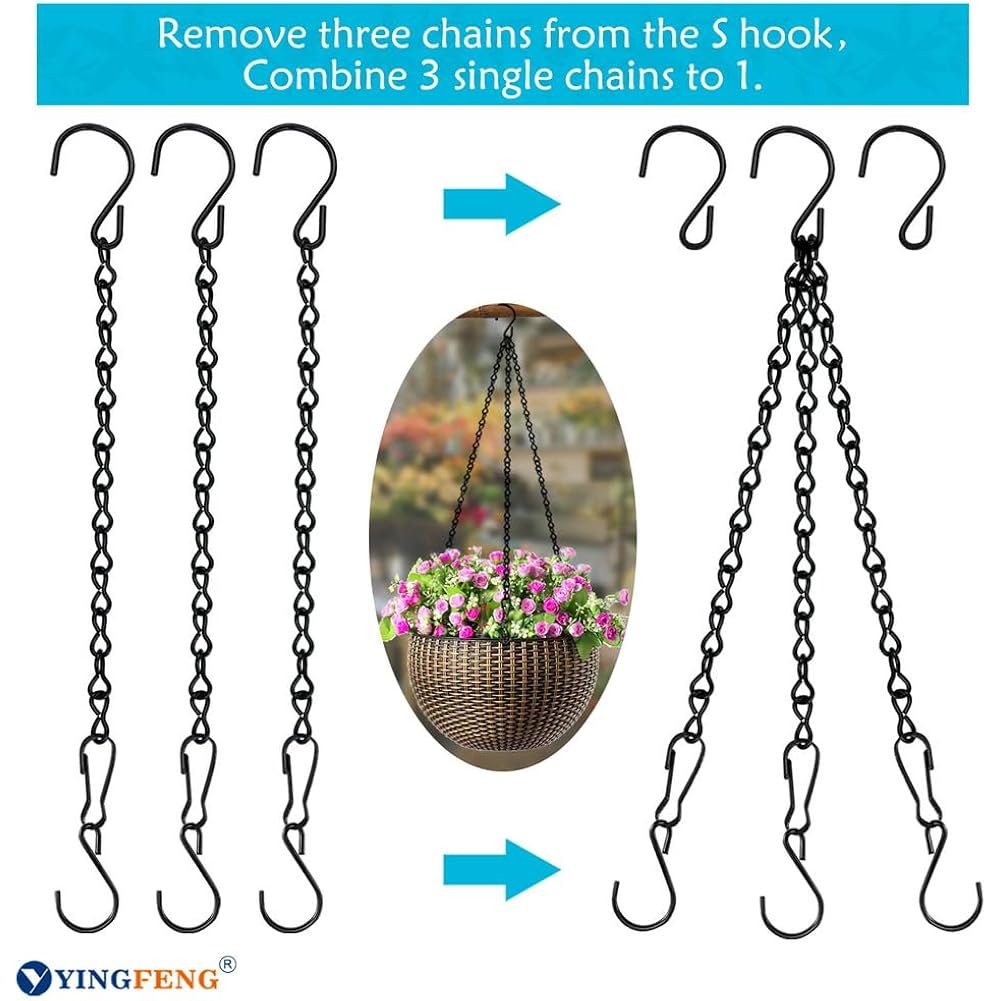 10 Pack 9.5 Inch Black Hanging Chains, Garden Plant Hangers For Hanging Bird Feeders, Billboards, Chalkboards, Basket, Planters, Lanterns, Wind Chimes And Decorative Ornaments Etc.