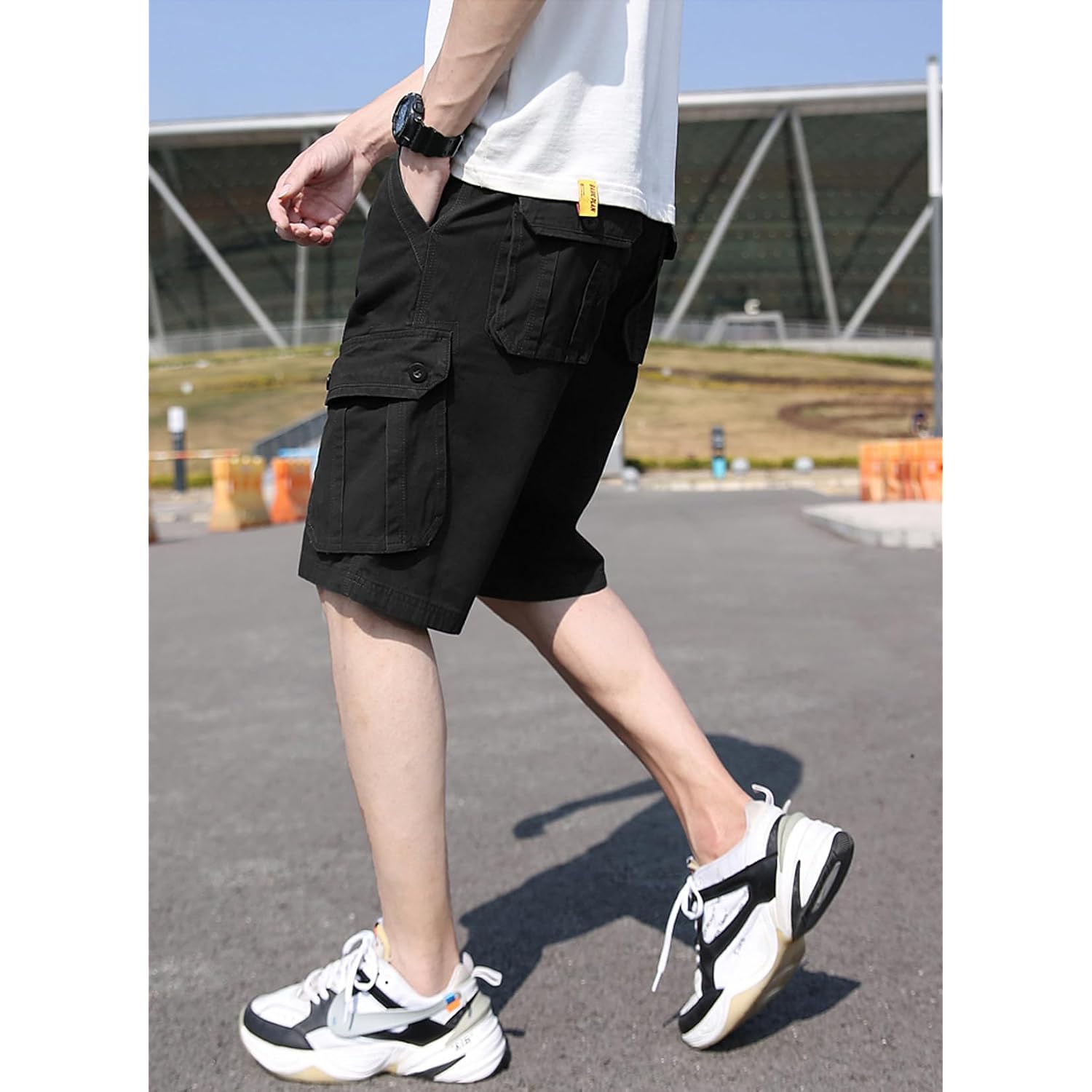 Basoteeuo Mens Cargo Shorts Casual Lightweight With Multi Pockets Summer Outdoor Work Cargoshorts