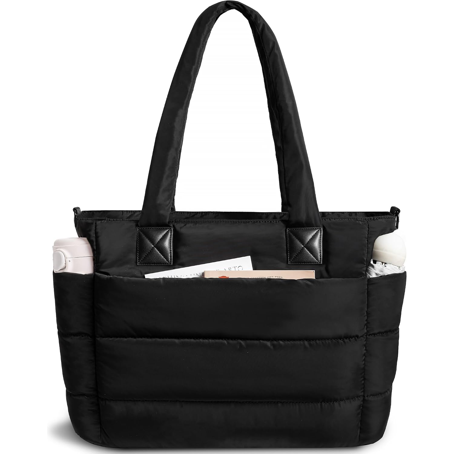 Puffer Tote Bag For Women Quilted Nurse Bag Lightweight Work Bag For Teacher Travel Handbag With Multiple Pockets