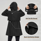 Baleaf Women'S Long Rain Coat Lightweight Packable Rain Jacket With Hood | Waterproof Windbreaker Rain Coat Adjustable Waist, Rain Jacket Women With 2 Deep Secure Zip Pockets