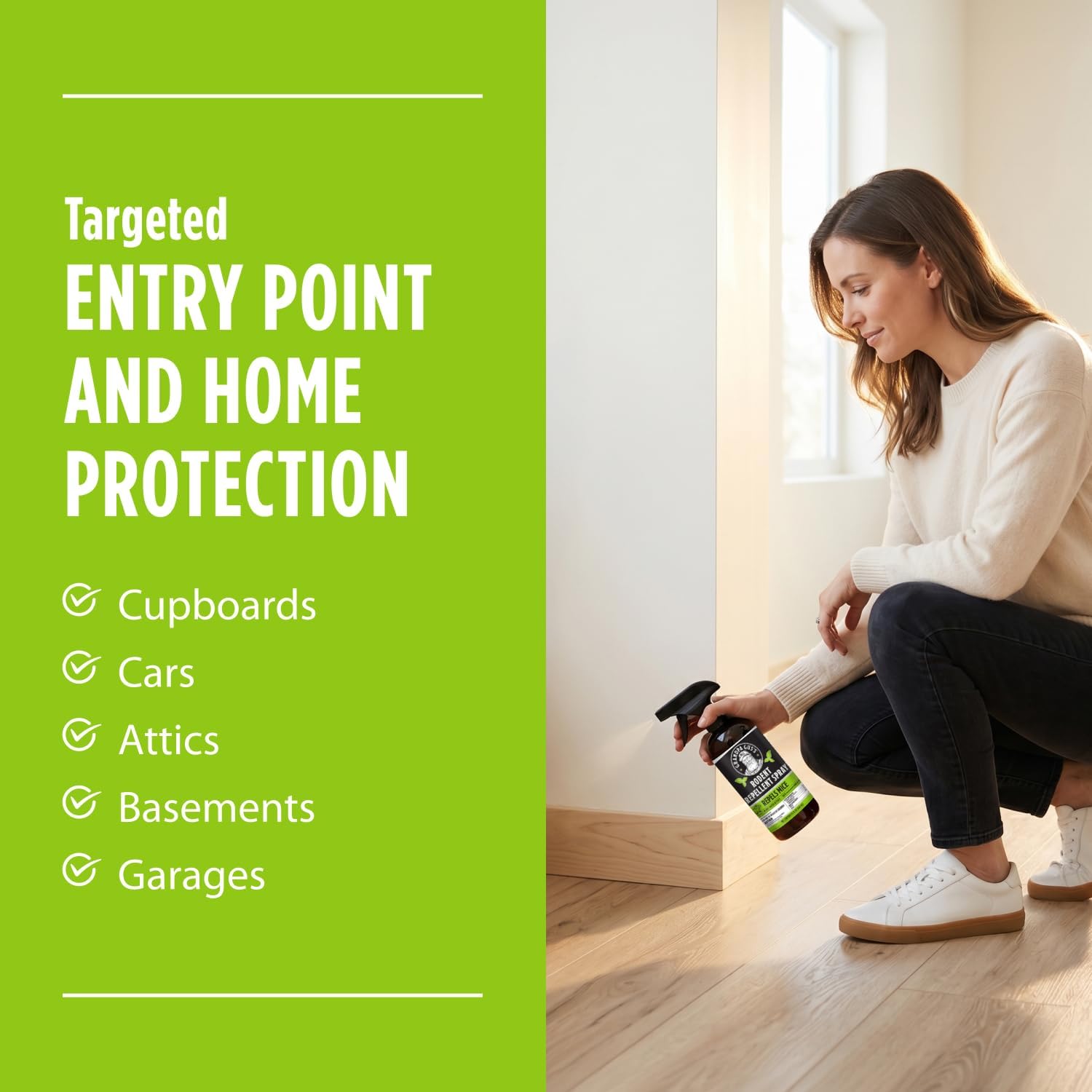 Grandpa Gus'S Rodent Repellent Spray, Natural Peppermint Oil, 16 Fl Oz | Peppermint Oil Spray For Rodents & Mice, Non-Staining Formula, For Cars, Rvs, Garages & Indoor Spaces, Kid & Pet Safe
