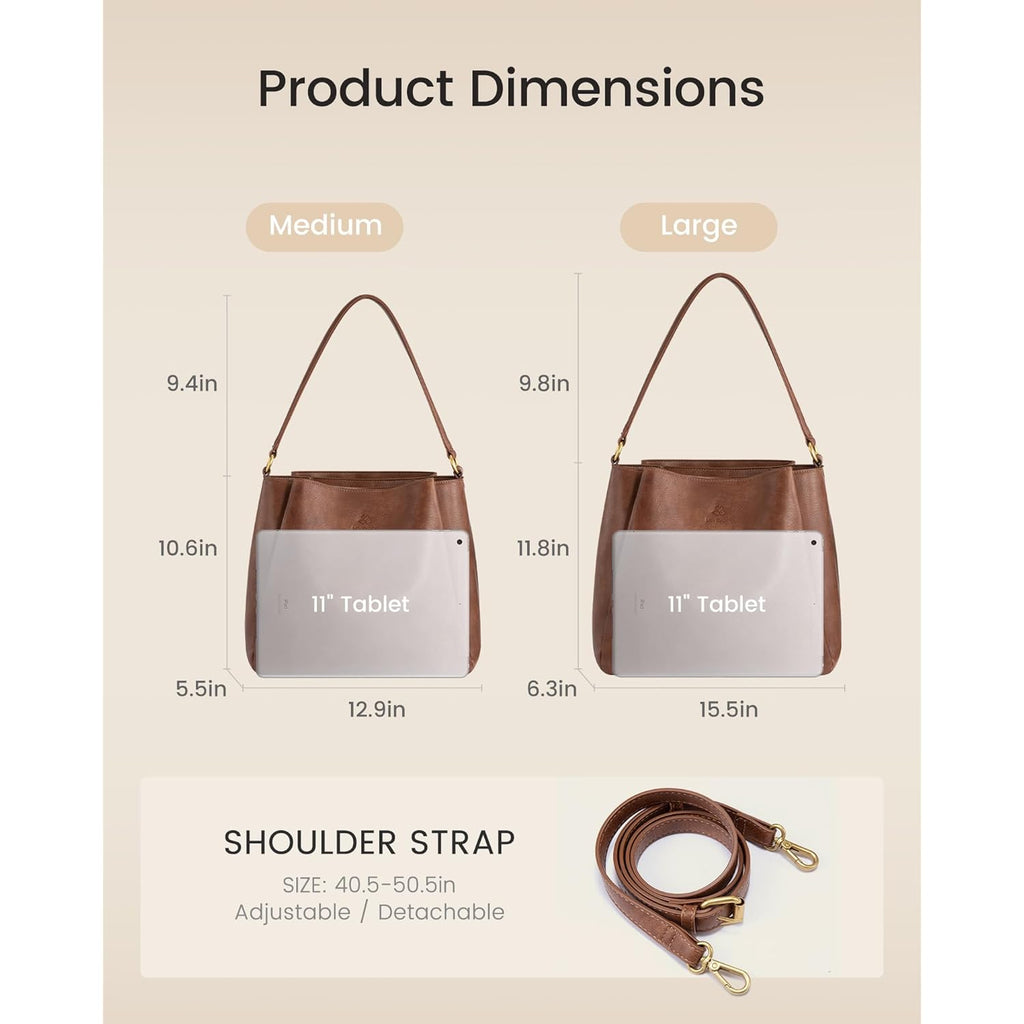 LOVEVOOK Hobo Bag for Women with Three Large Compartments Waterproof Shoulder Handbags Purse for Work Shopping Travel
