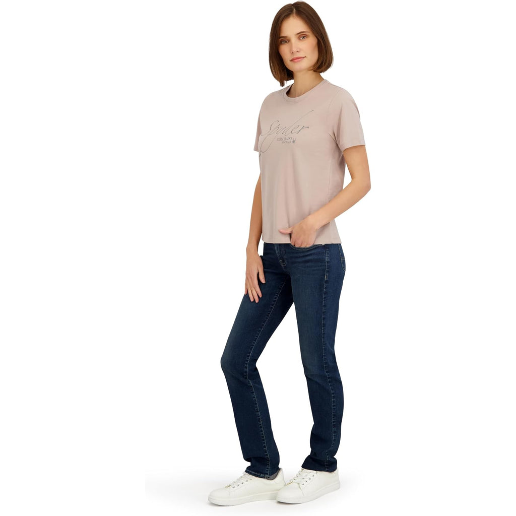 Spyder Women's Sparkle Logo Graphic Short Sleeve Tee T-Shirt Mushroom