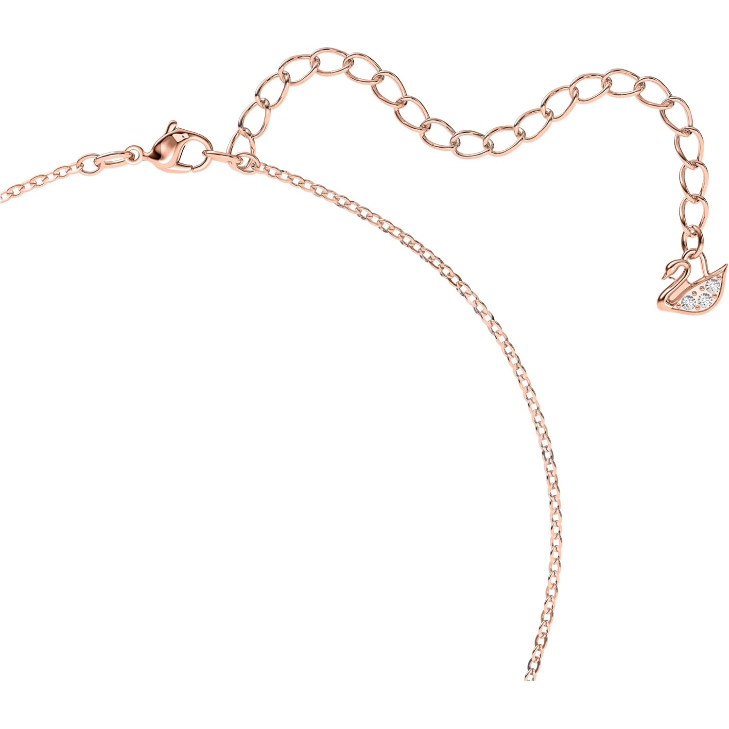 Swarovski Iconic Swan Necklace and Earrings Collection, Rose Gold Tone Finish, Black Crystals