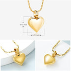 Imrsanl Small Heart Urn Necklace for Ashes Cremation Jewelry for Women Stainless Steel Pendant Memorial Ash Holder Loved Ones Keepsake
