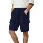 Mens Casual Sweat Cargo Cotton Shorts Drawstring Elastic Waist Athletic Workout Gym Jogger Shorts With 5 Pockets