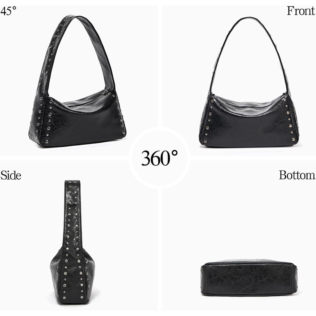 Studded Purses For Women Y2K Shoulder Bag Small Vegan Leather Handbag