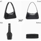 Studded Purses For Women Y2K Shoulder Bag Small Vegan Leather Handbag