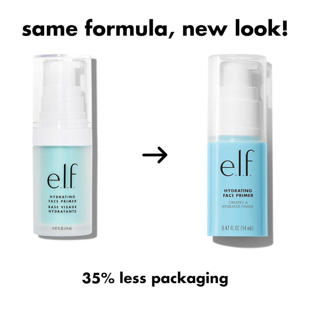 e.l.f. Hydrating Face Primer, Moisturizing Makeup Base, Smooths Pores & Fine Lines, Long-Lasting Wear, Preps Skin for Foundation Application, Small