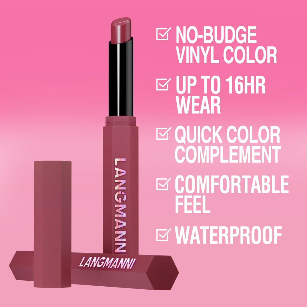 BestLand 6PCS Pink & Rose Matte Lipstick Set – Soft Nude Pink, Dusty Rose & Berry Shades – Creamy Velvet Long Lasting Lip Color Collection – Lightweight Full Coverage Blur Effect Lip Makeup Kit