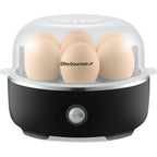 Elite Gourmet EGC115B Easy Egg Cooker Electric 7-Egg Capacity, Soft, Medium, Hard-Boiled Egg Cooker with Auto Shut-Off, Measuring Cup Included, BPA Free, Classic Black