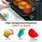 12Pcs Silicone Baking Cup,Non-Stick Cupcake Liners,Reusable Cupcake Molds | Round Cupcake Molds Reusable,Family Pack,High-Temperature Resistant Non-Stick Colorful Baking Cup,Easy To Clean