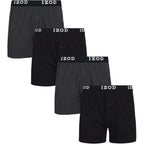 Izod Mens Boxer Shorts - 4 Pack Performance Knit Cotton Boxers For Men With Button Fly - Lightweight Mens Boxers, 4" Inseam